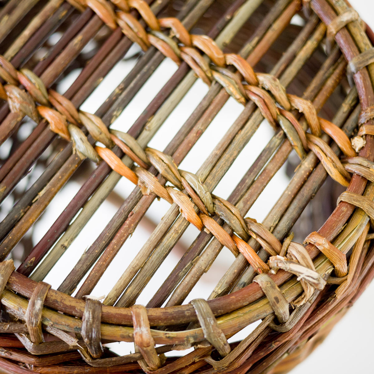 Sculptural Willow Basket with Madrona Wood Handle #1