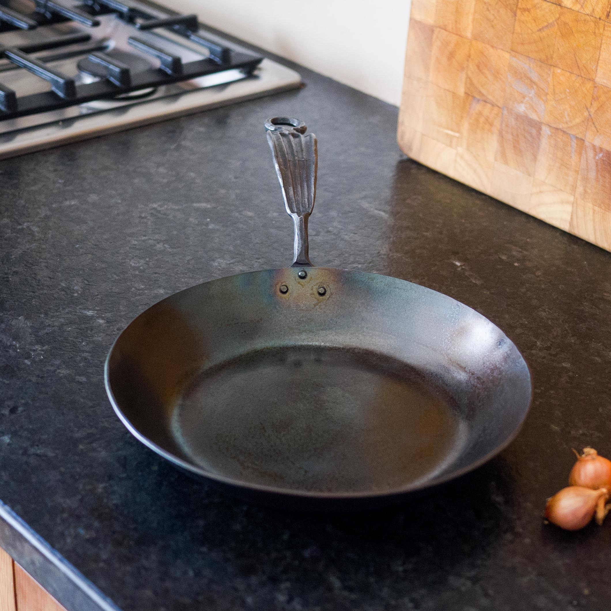 newquistforge Woks and Pans 10" Carbon Steel Fry Pan