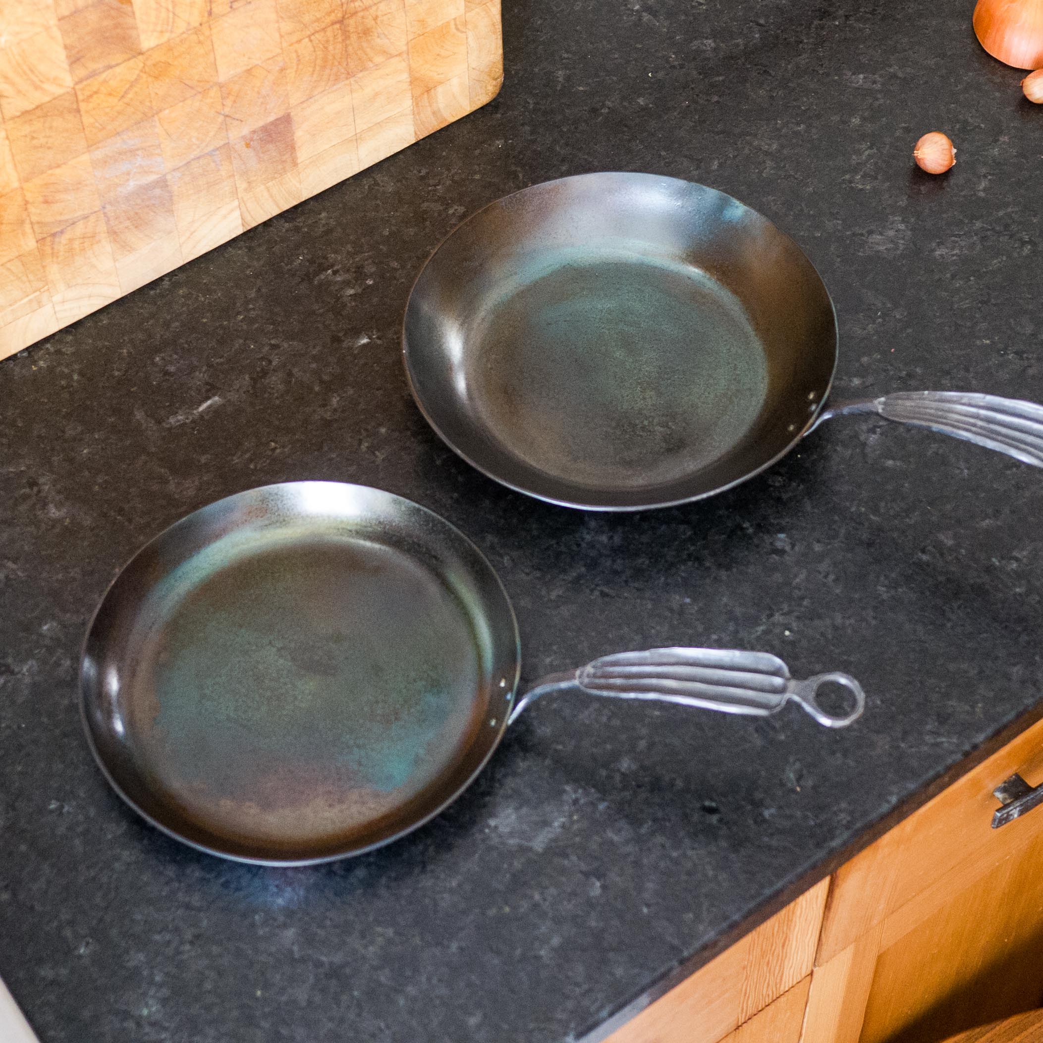 newquistforge Woks and Pans 10" Carbon Steel Fry Pan
