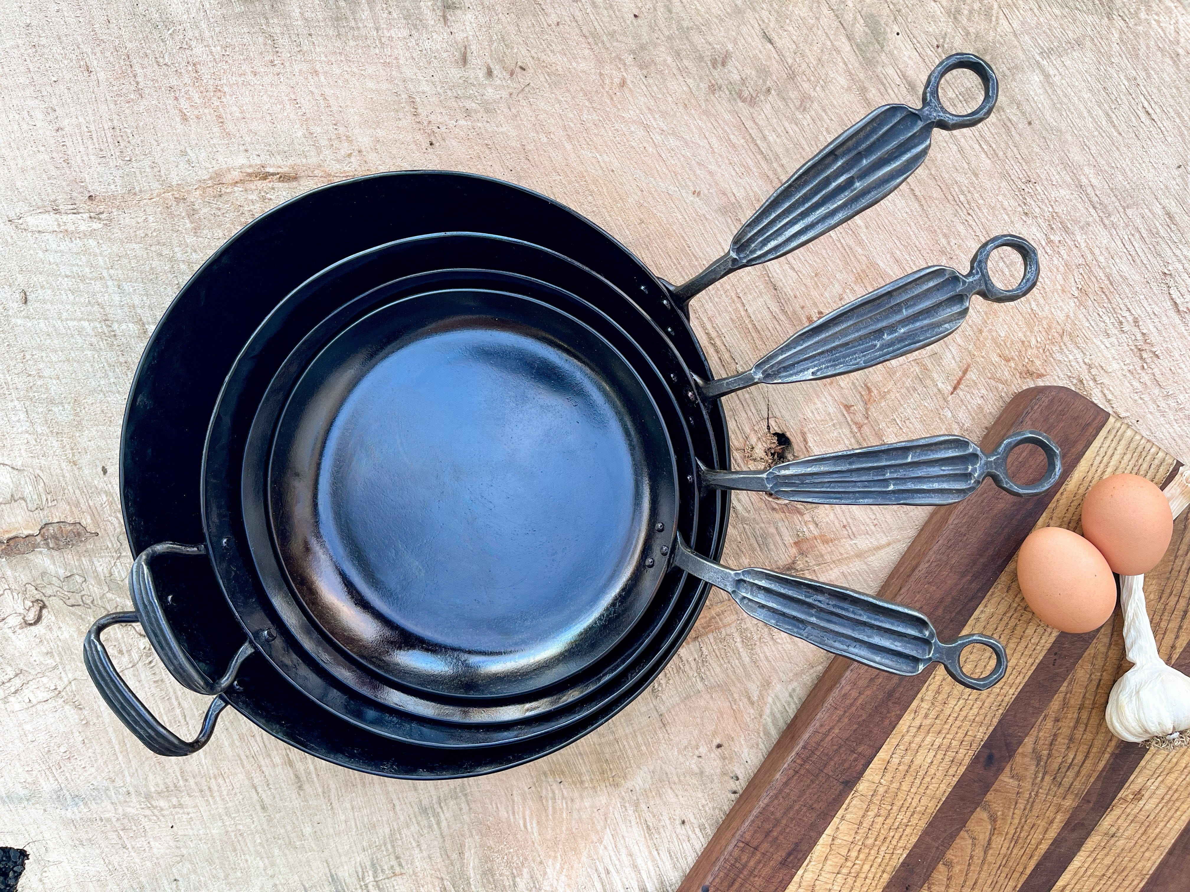 newquistforge Woks and Pans 11" Carbon Steel French Skillet