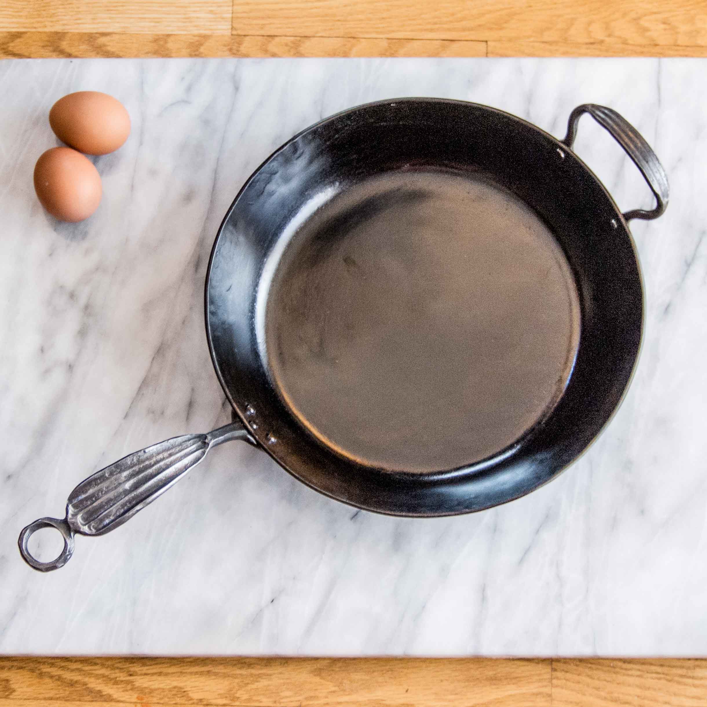 11 Carbon Steel Sauté Pan. Hand forged by Newquist Forge