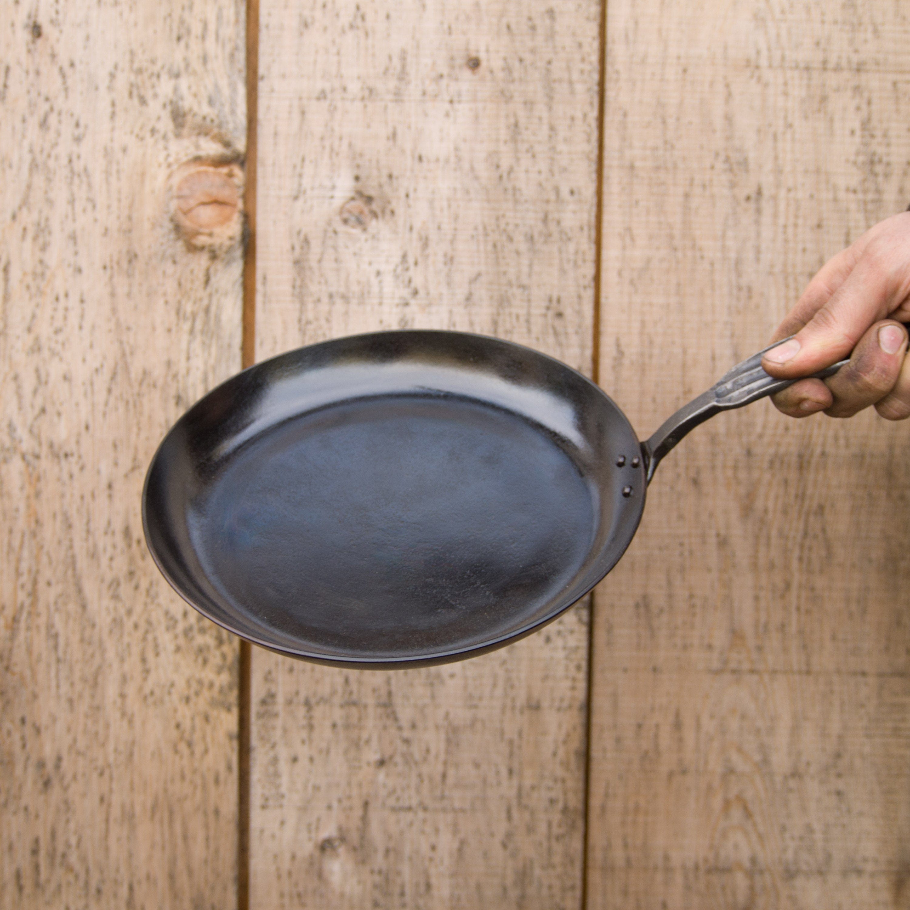 newquistforge Woks and Pans 9" Carbon Steel French Saute Pan