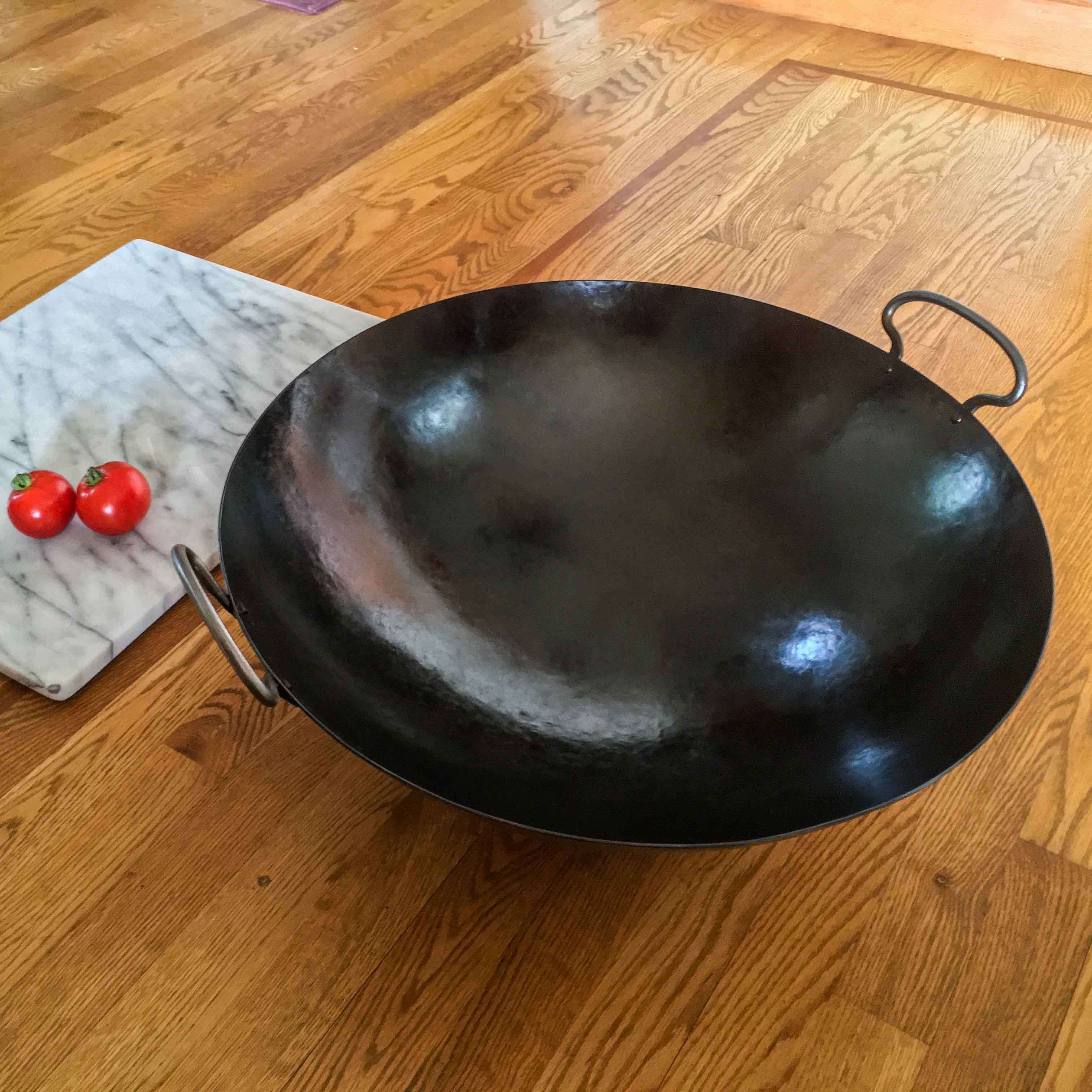 Hand Hammered Carbon Steel Wok with Two Ear Handles