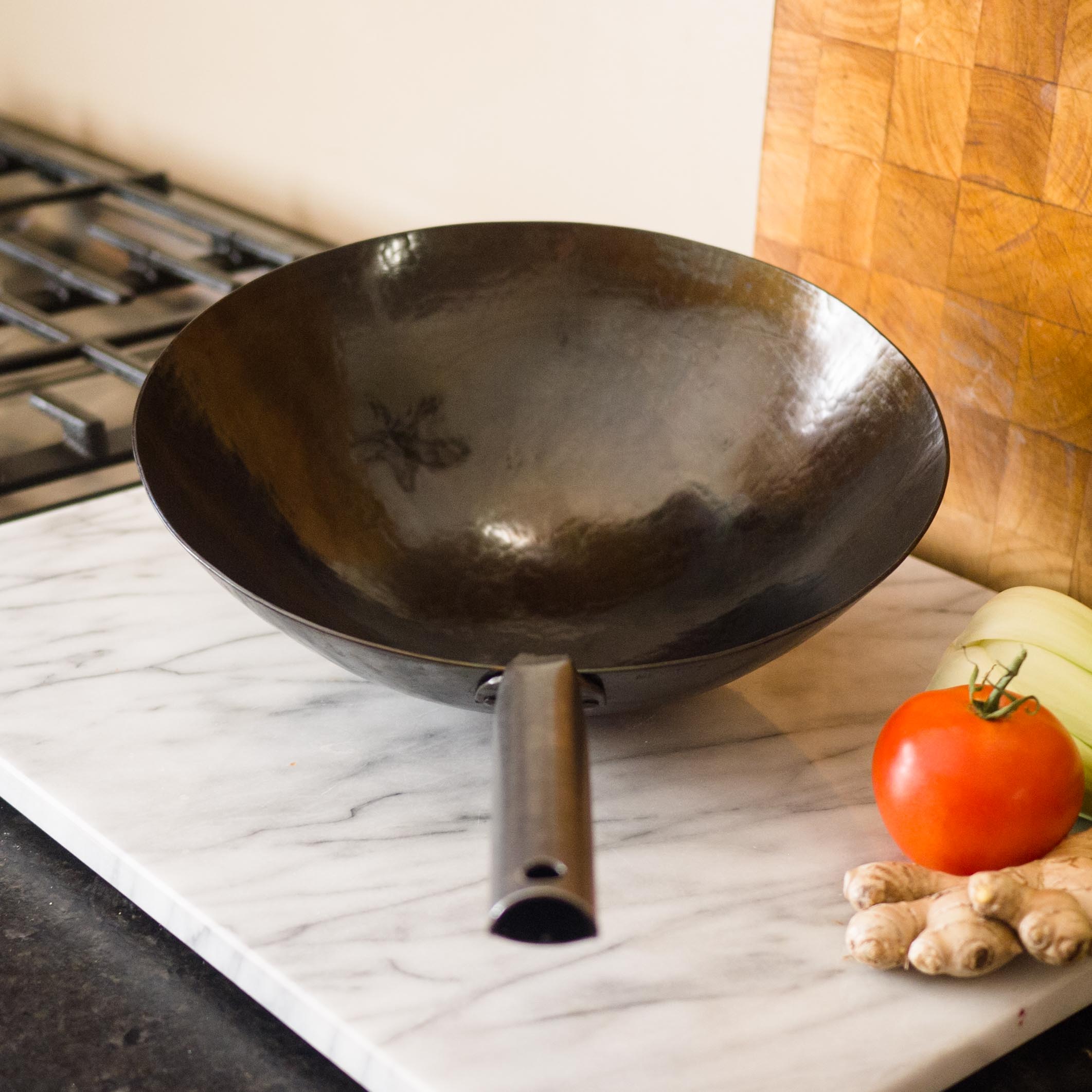 newquistforge Woks and Pans Hand Hammered Pow Wok