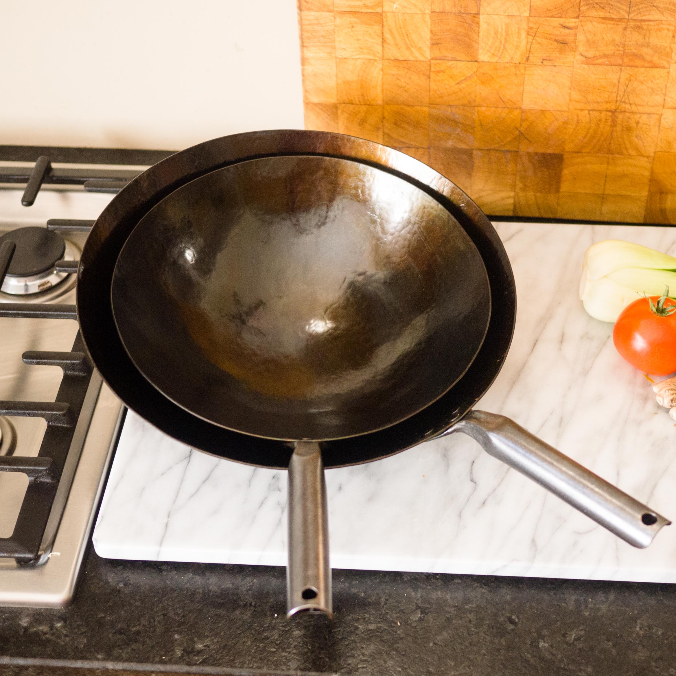 newquistforge Woks and Pans Hand Hammered Pow Wok