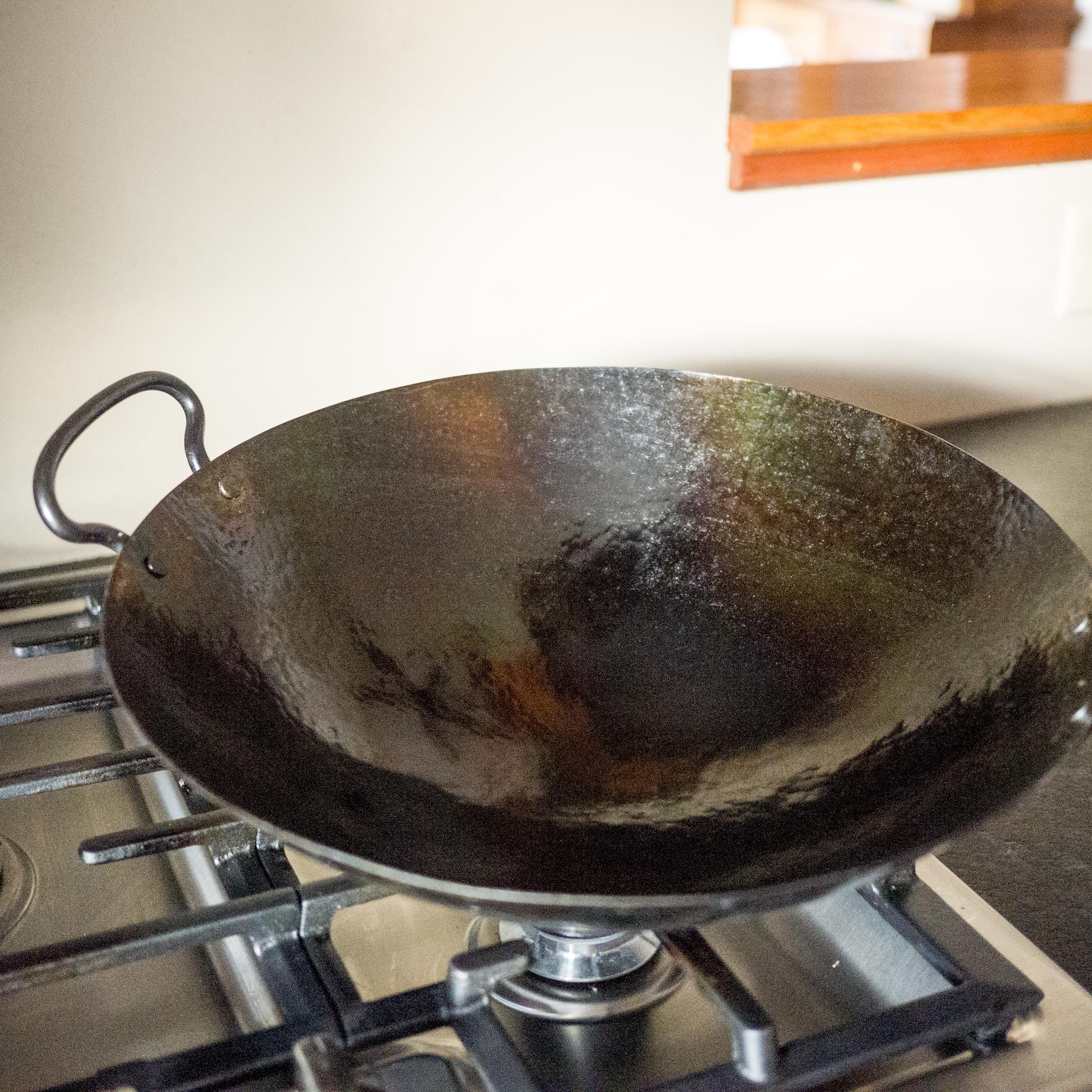 Newquist Forge Woks and Pans Hand Hammered Wok • Two ear handles