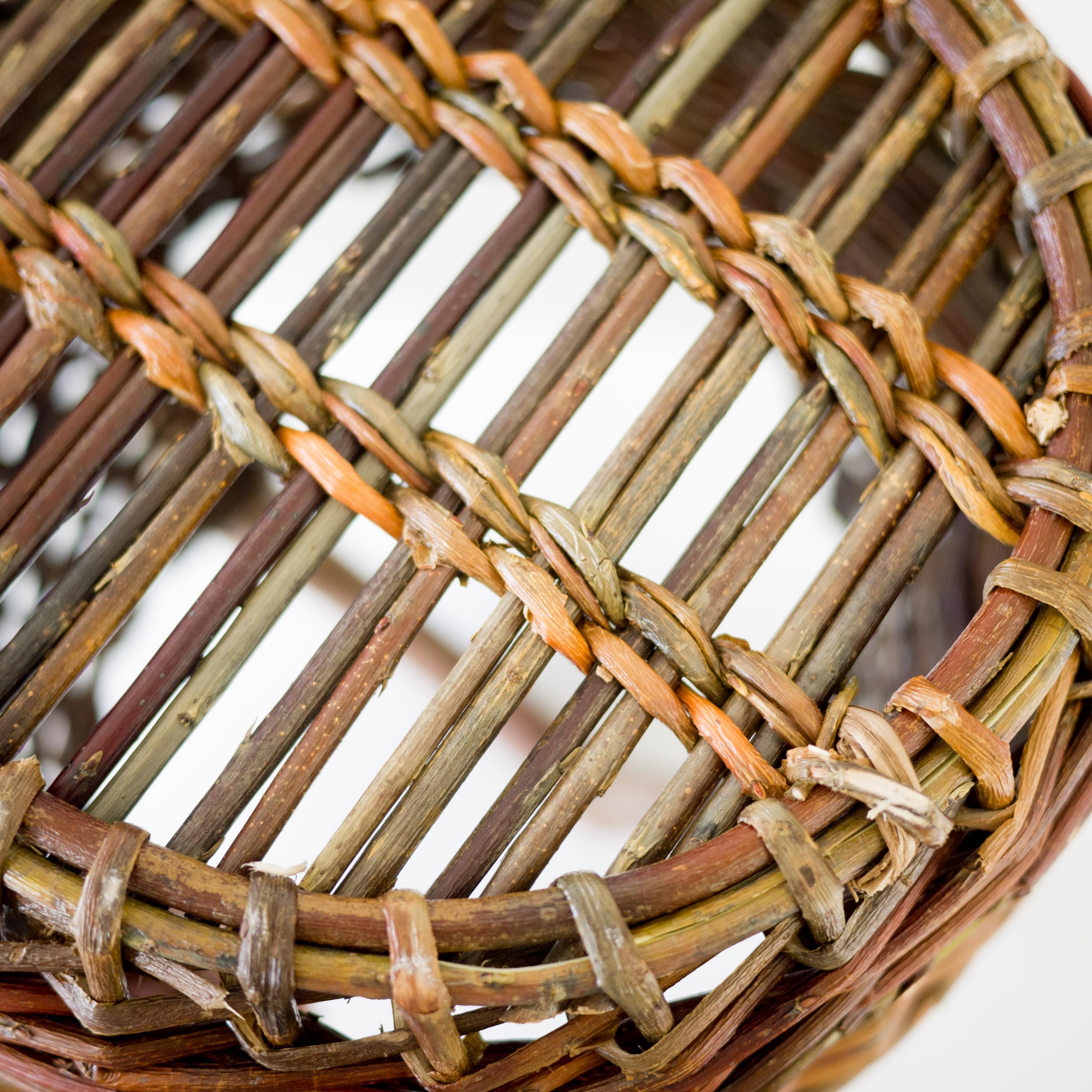Sculptural Willow Basket with Madrona Wood Handle #1