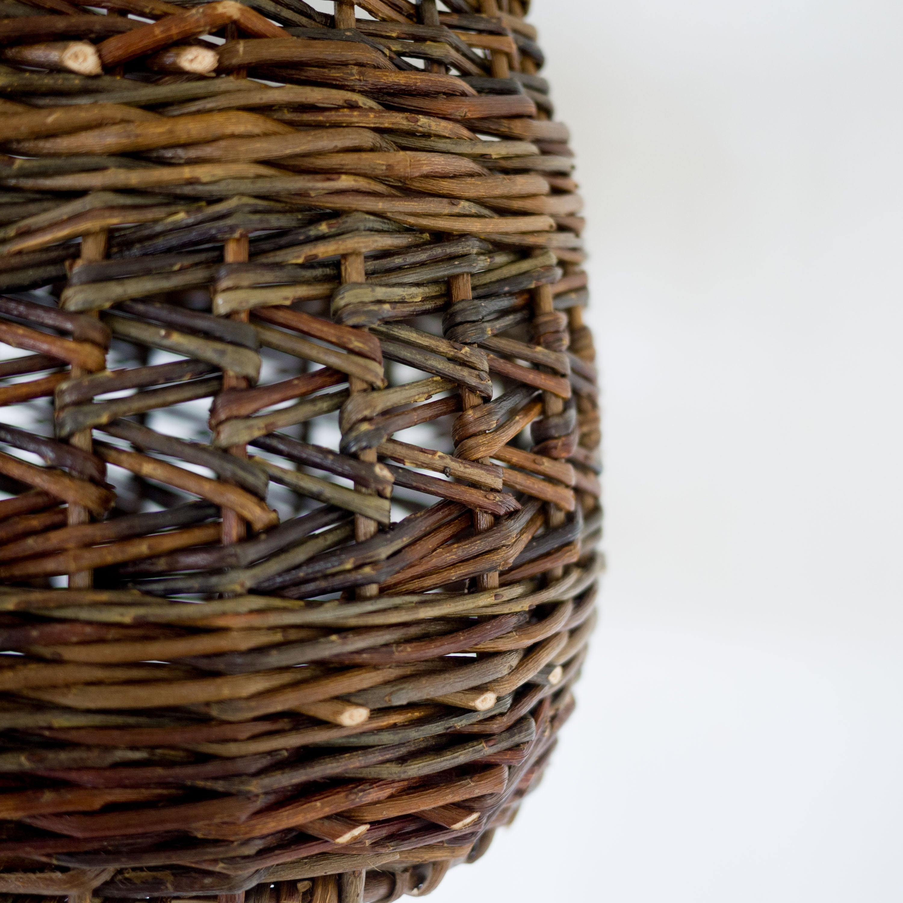 Sculptural Willow Basket with Madrona Wood Handle #2