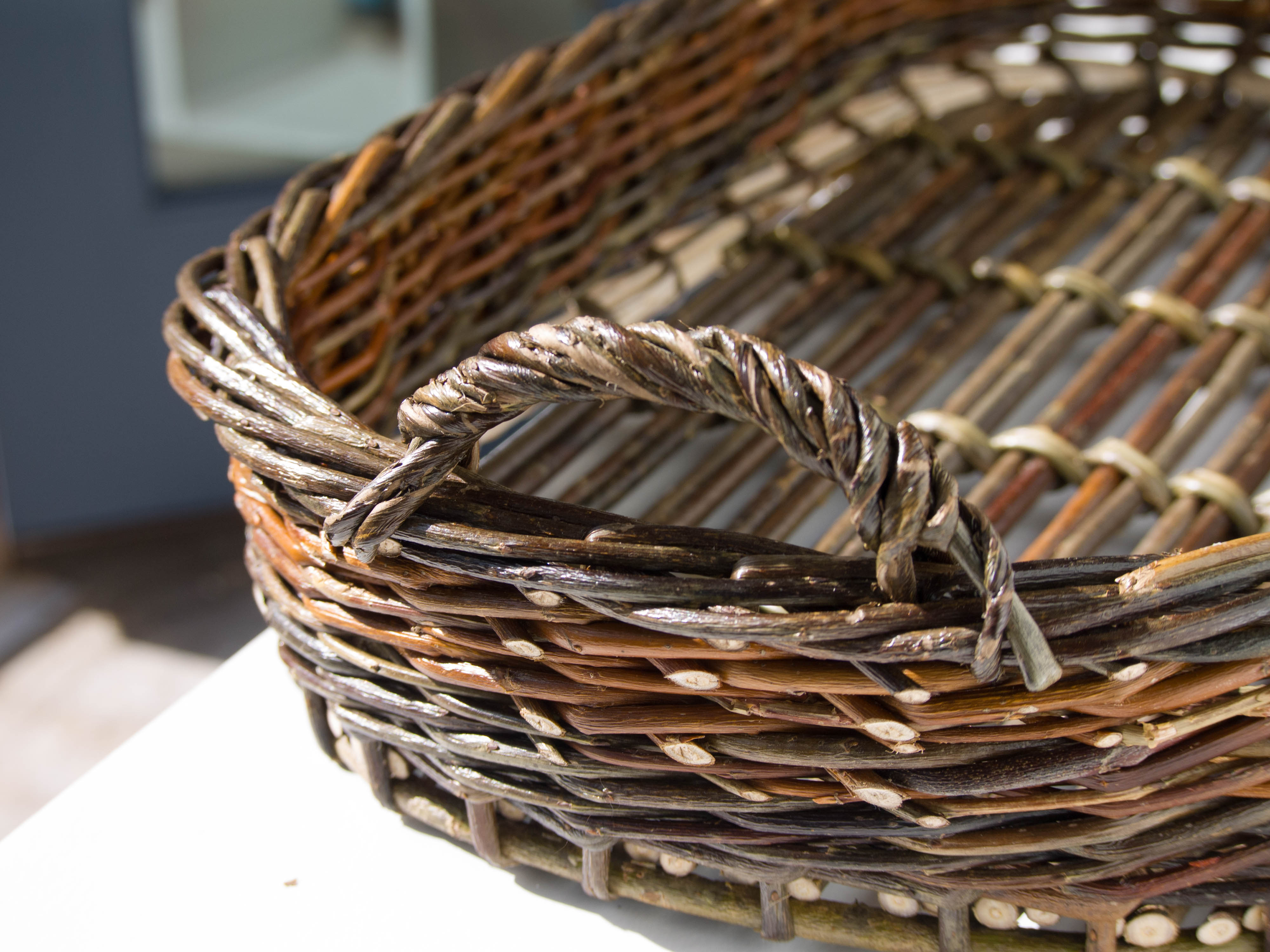 Hand Made Willow Oval Serving Tray #1