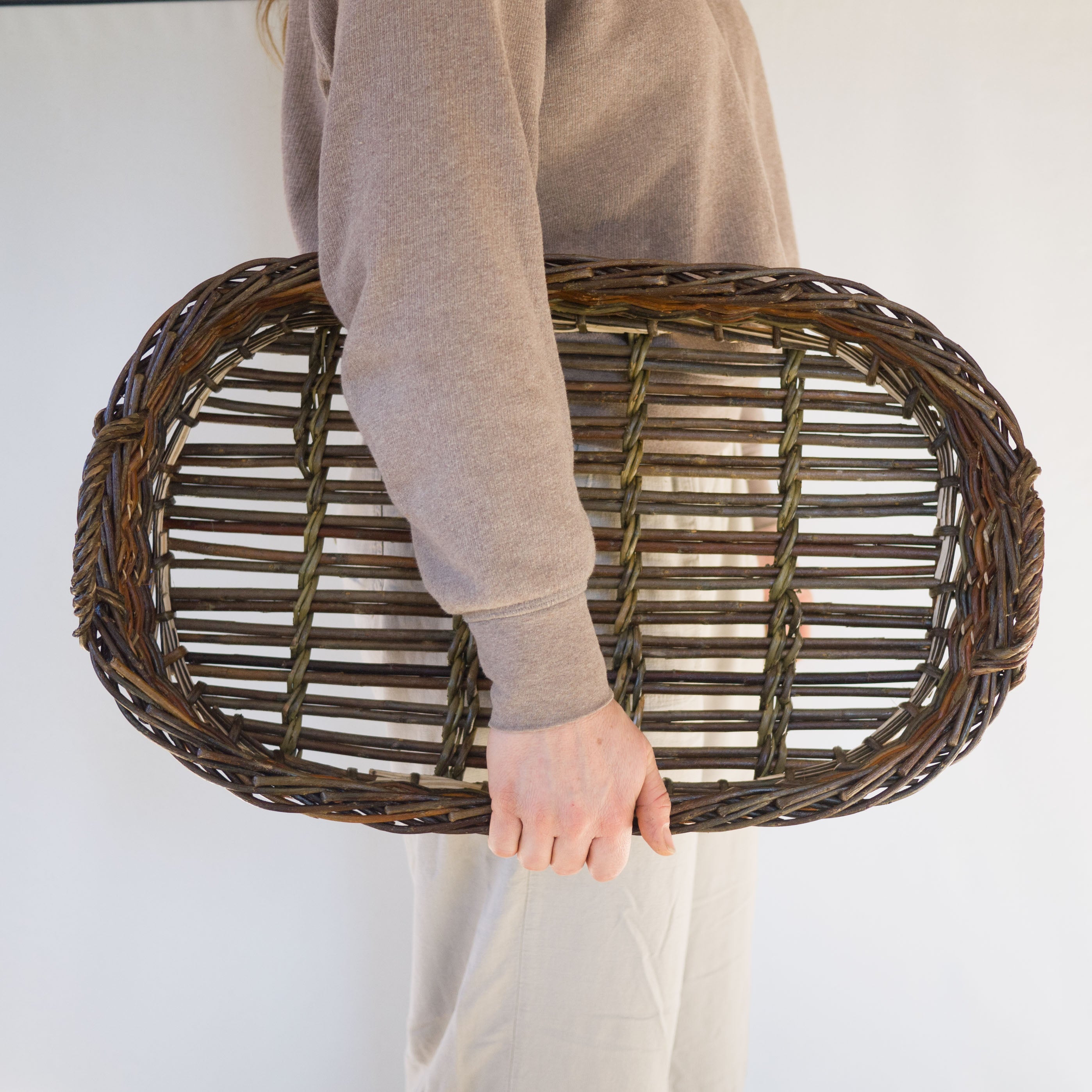 Hand Made Willow Oval Serving Tray #1