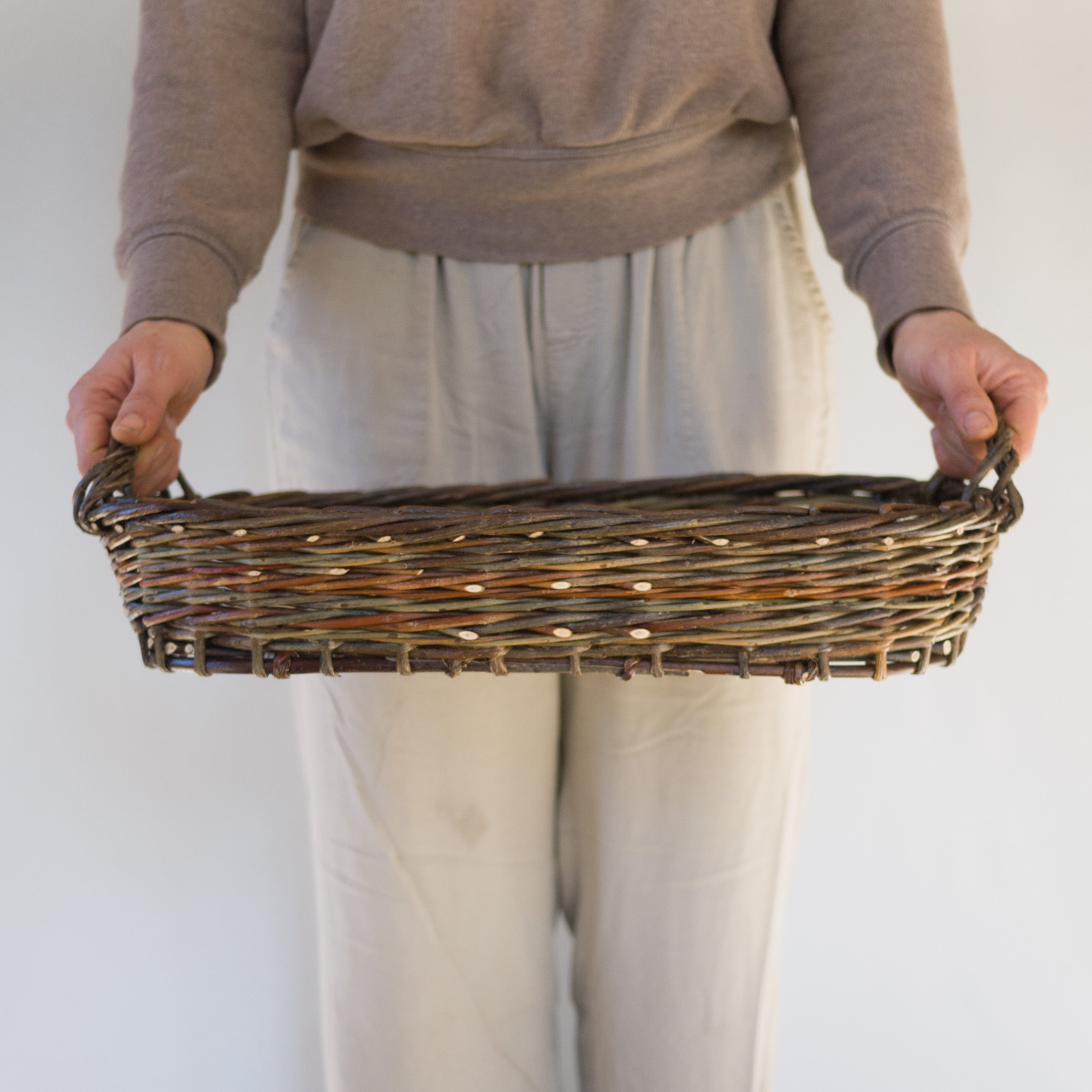 Hand Made Willow Oval Serving Tray #2