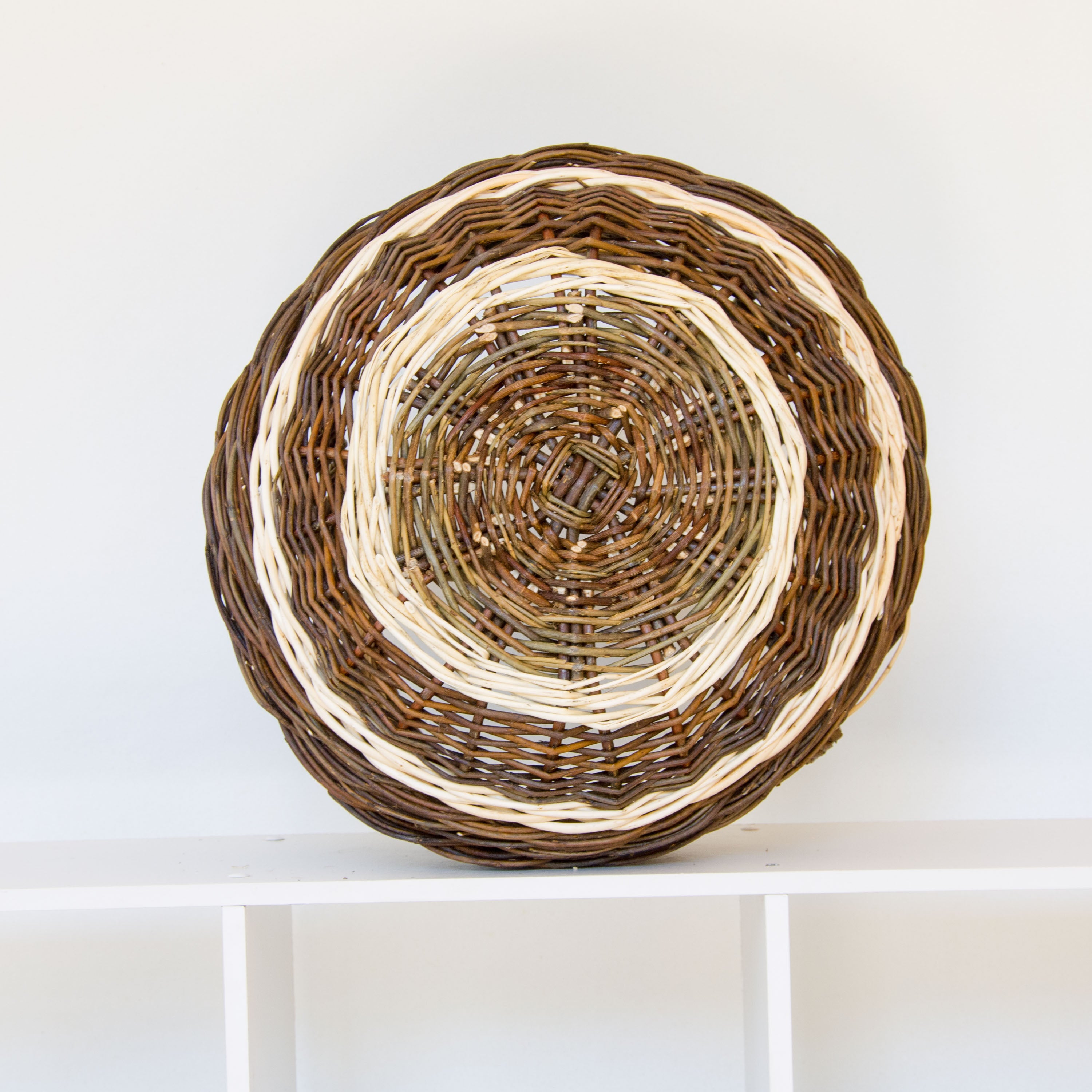 Sculptural Willow Basket with Hazel Handle