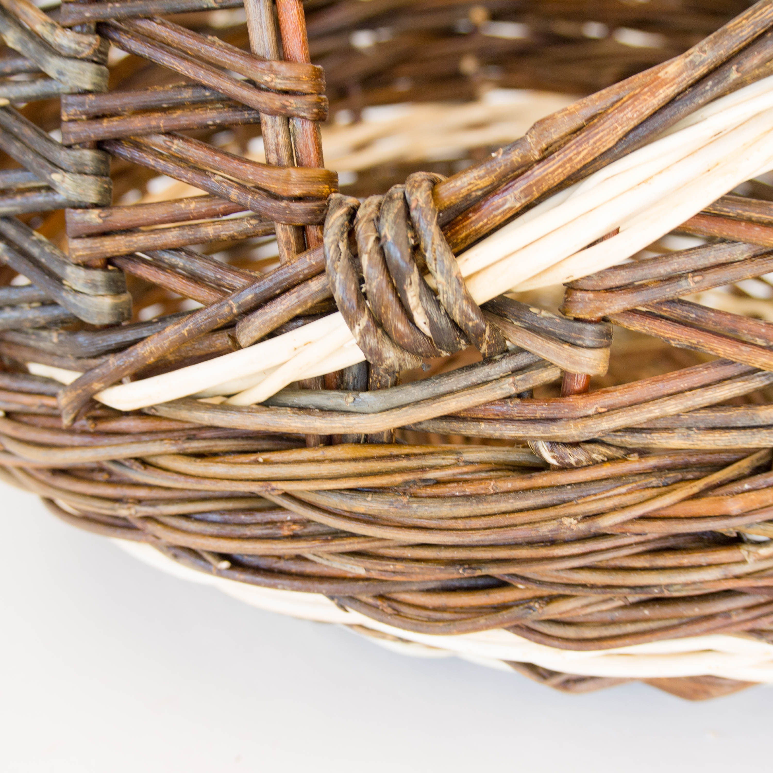 Sculptural Willow Basket with Hazel Handle