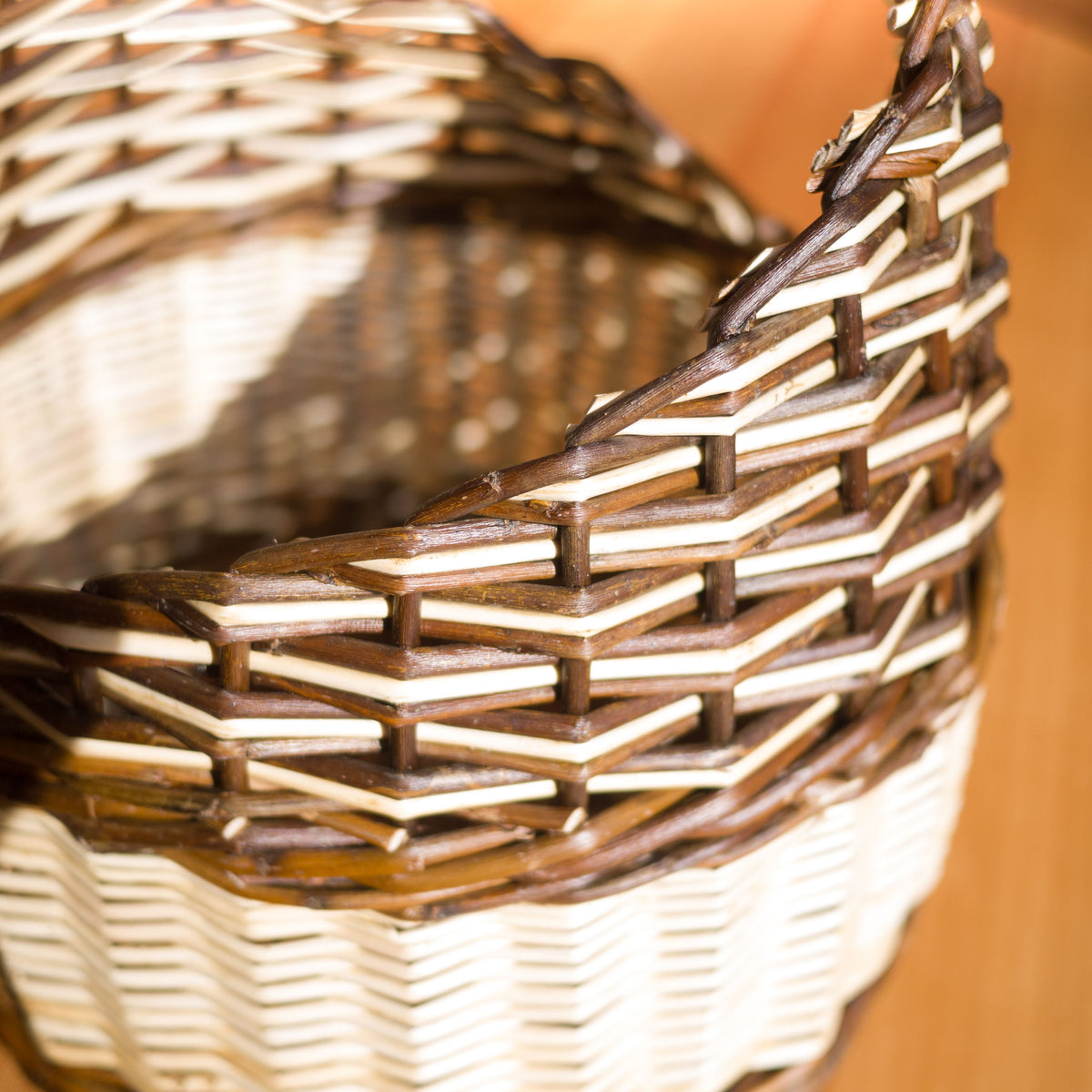 Sculptural Willow Basket with Madrona Wood Handle #2
