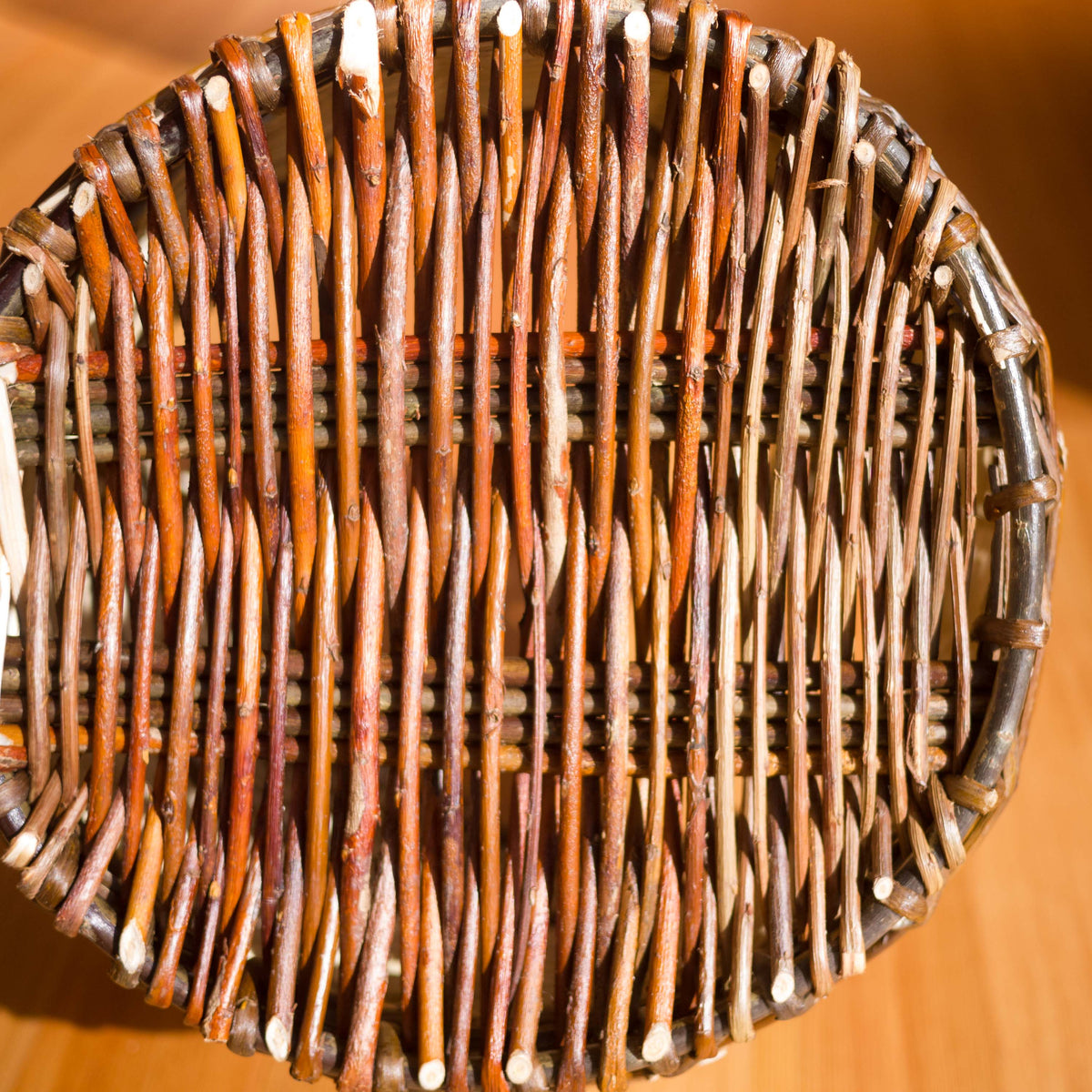 Sculptural Willow Basket with Madrona Wood Handle #2