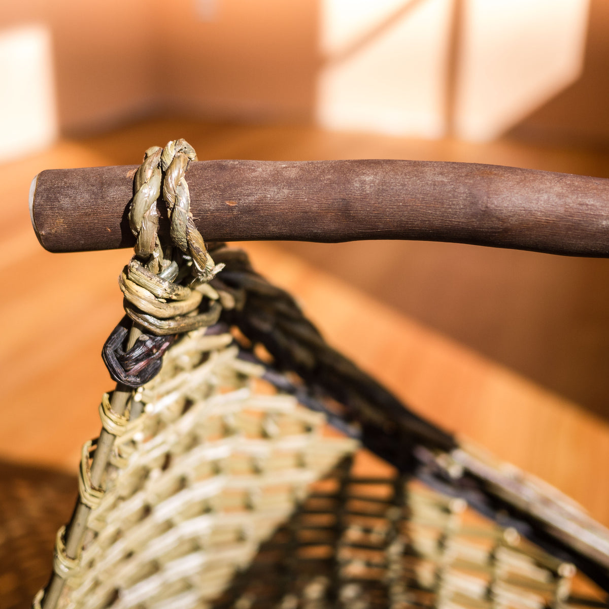 Sculptural Willow Basket with Madrona Handle