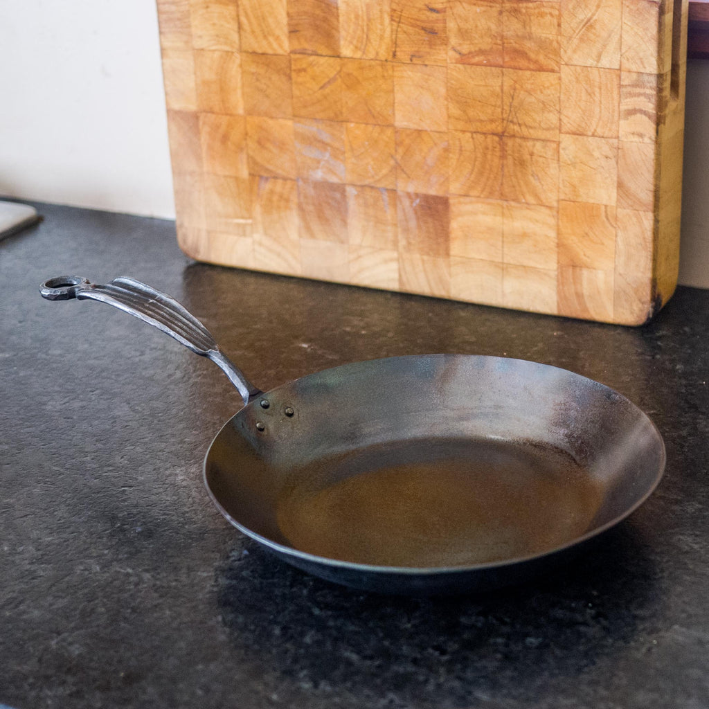 Carbon Steel Chef's Pan with Lid - Hand Forged