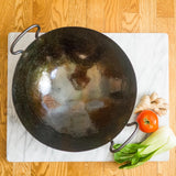 Newquist Forge Woks and Pans 14" Wok Hand Hammered Wok • Two ear handles
