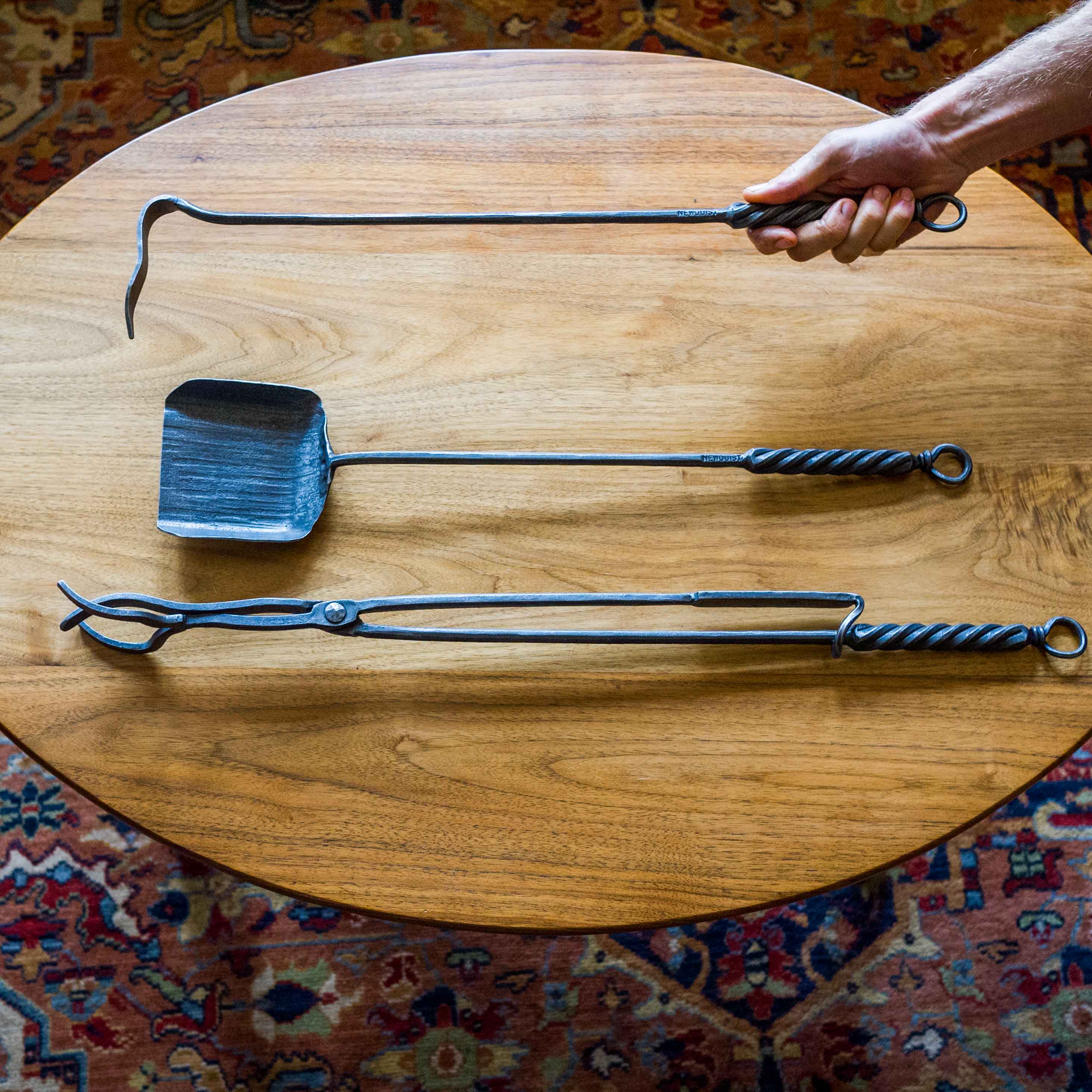 Forged Iron Fireplace Tool Set