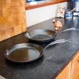 newquistforge Woks and Pans 9" Carbon Steel French Saute Pan