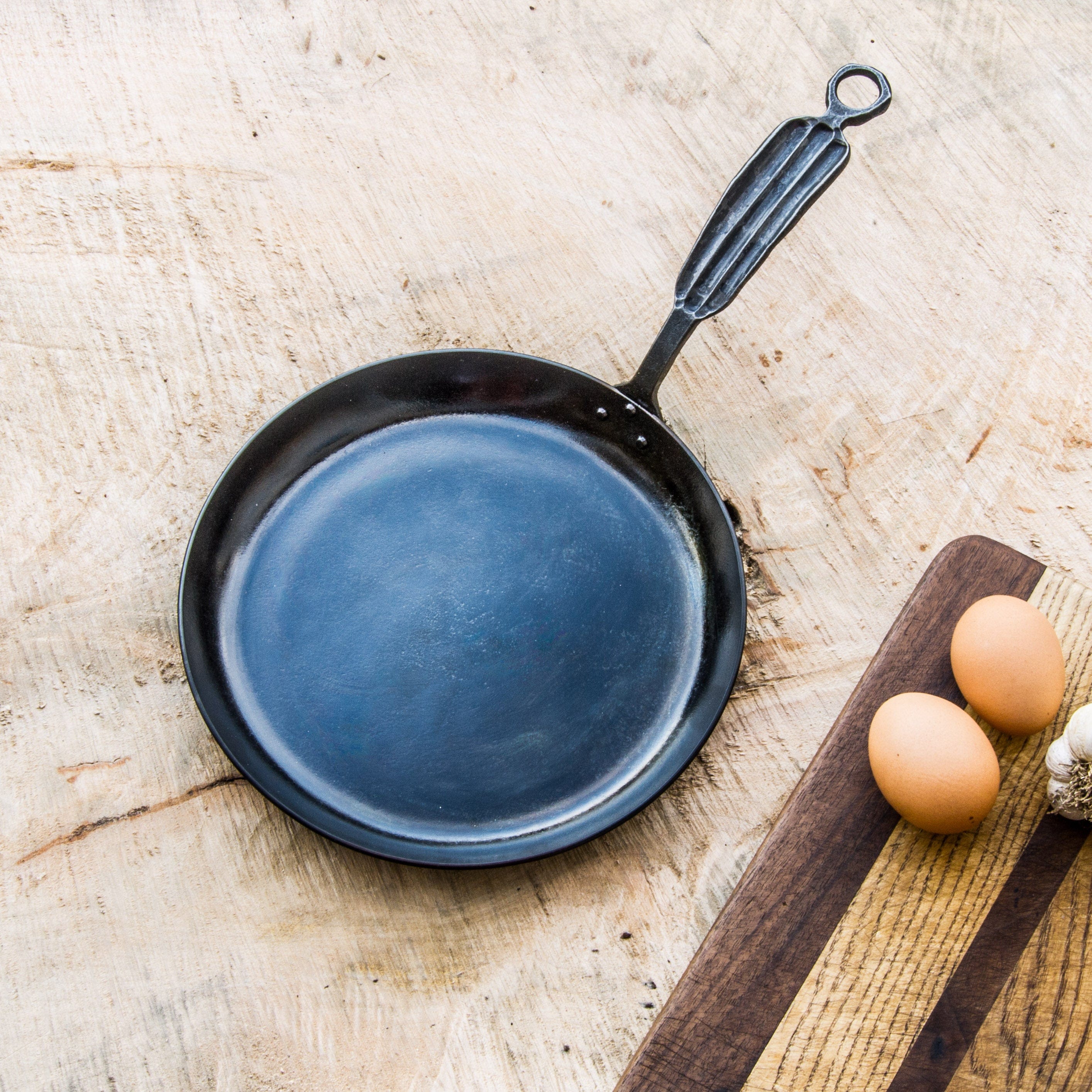 newquistforge Woks and Pans 9" Carbon Steel French Saute Pan