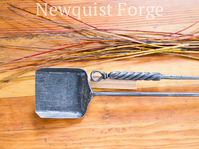 newquistforge Fire Tools Forged Steel Fireplace Shovel  •Fireplace Tools • Housewarming gift