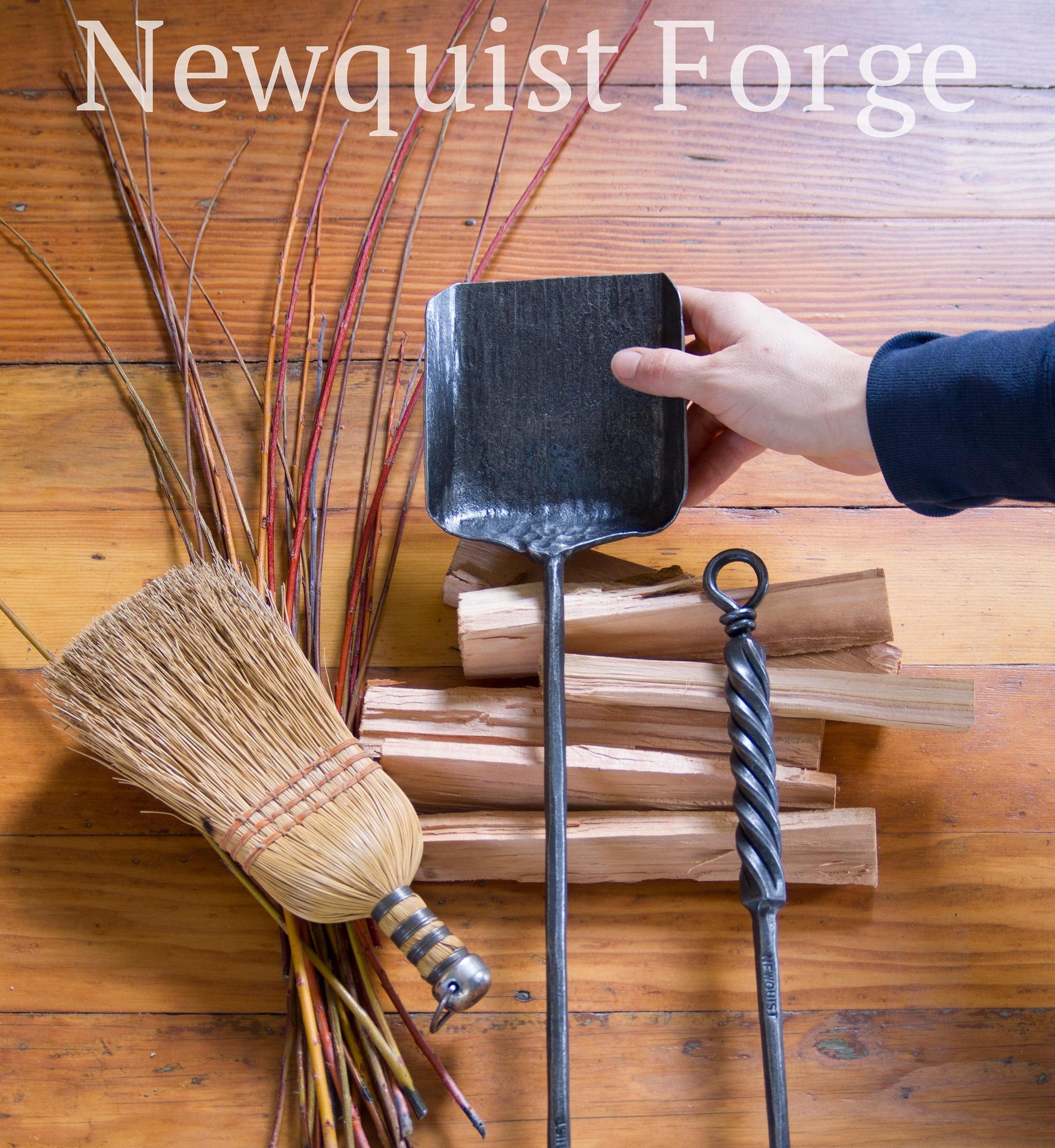 newquistforge Fire Tools Forged Steel Fireplace Shovel  •Fireplace Tools • Housewarming gift