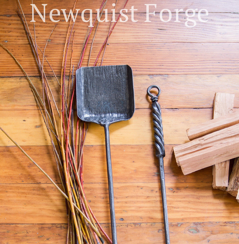 newquistforge Fire Tools Forged Steel Fireplace Shovel  •Fireplace Tools • Housewarming gift
