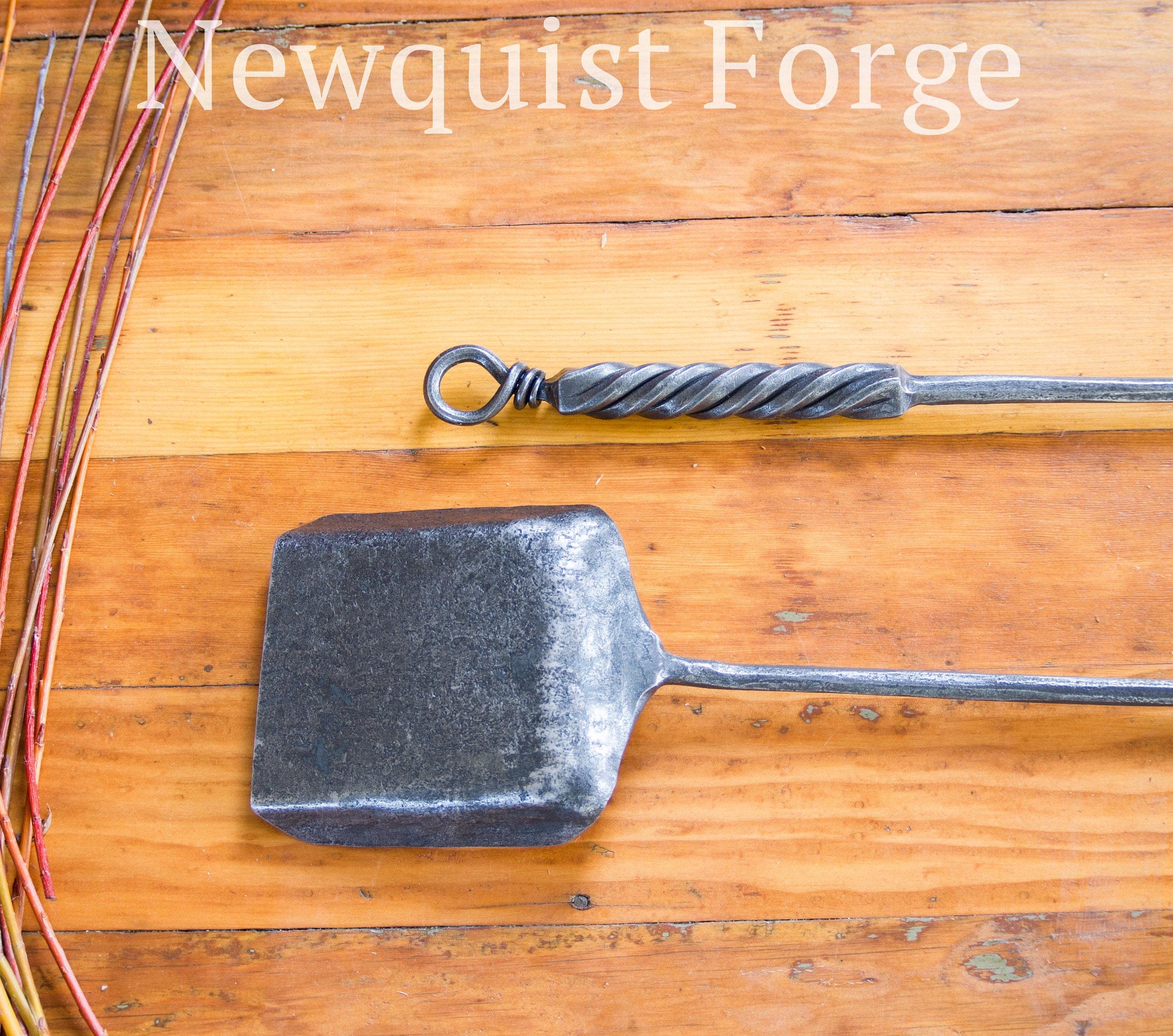 newquistforge Fire Tools Forged Steel Fireplace Shovel  •Fireplace Tools • Housewarming gift