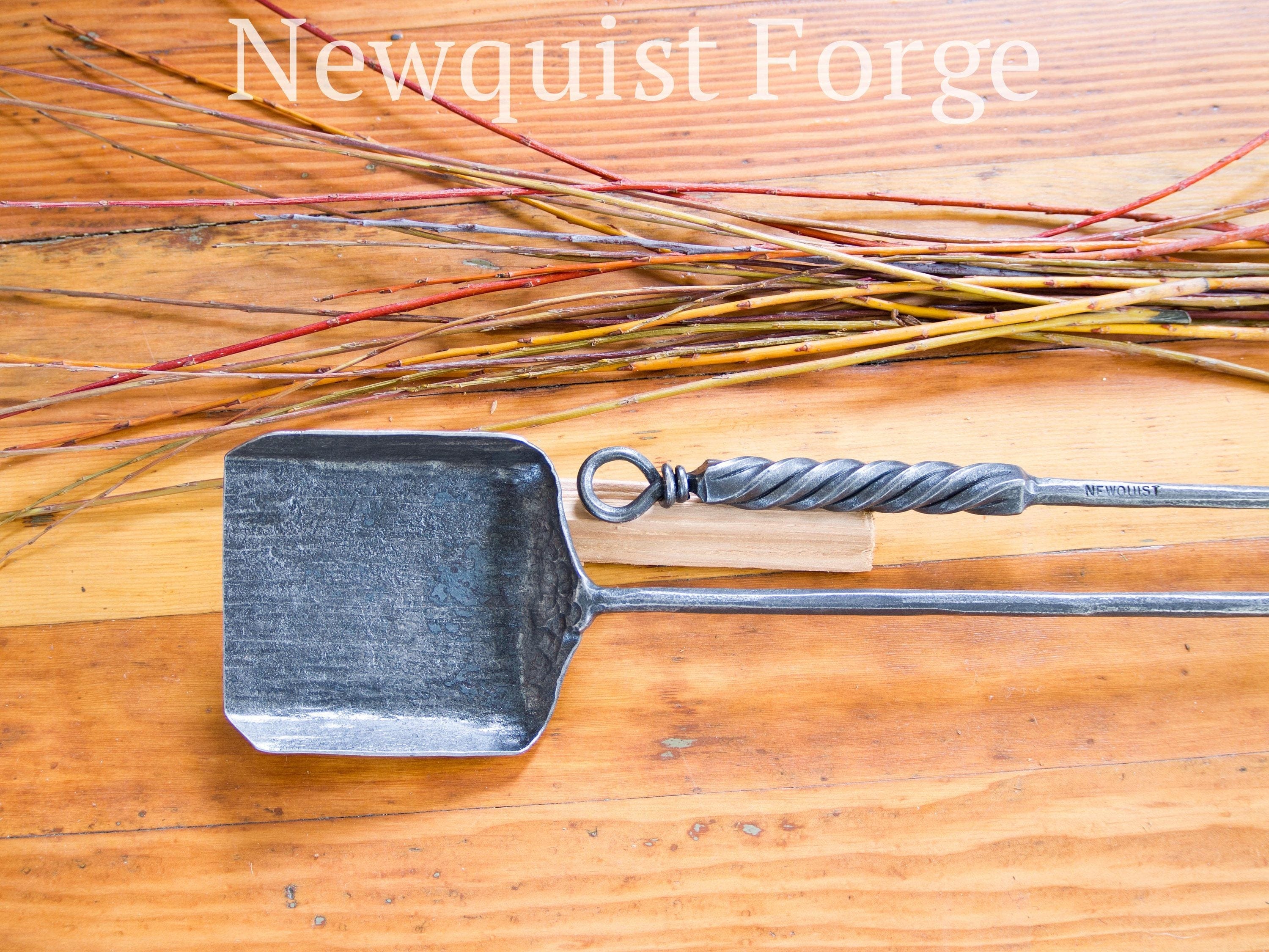 newquistforge Fire Tools Forged Iron Fireplace Tool Set