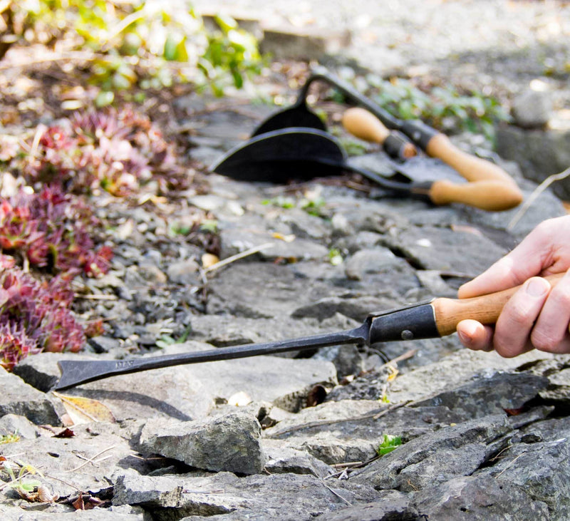 newquistforge Garden Tools Hand Forged Garden Tool Gift Set of 3 • Trowel • Korean Hand Plow • Dandelion Digger