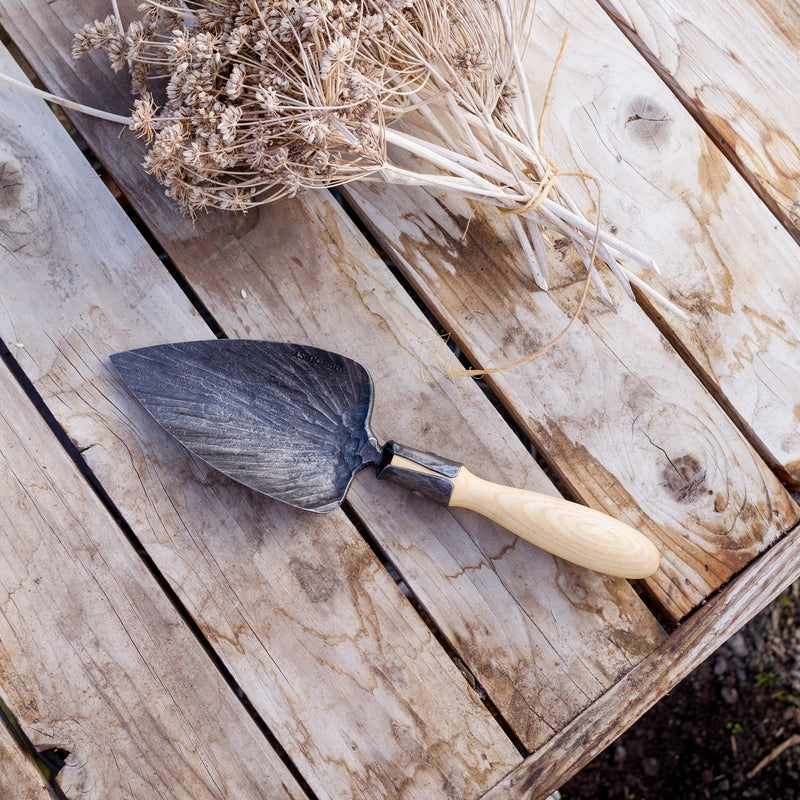 newquistforge Garden Tools Hand Forged Garden Tool Gift Set of 3 • Trowel • Korean Hand Plow • Dandelion Digger