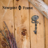 newquistforge Hooks and Hardware Hand Forged Wall Hook with Gingko Leaf Design