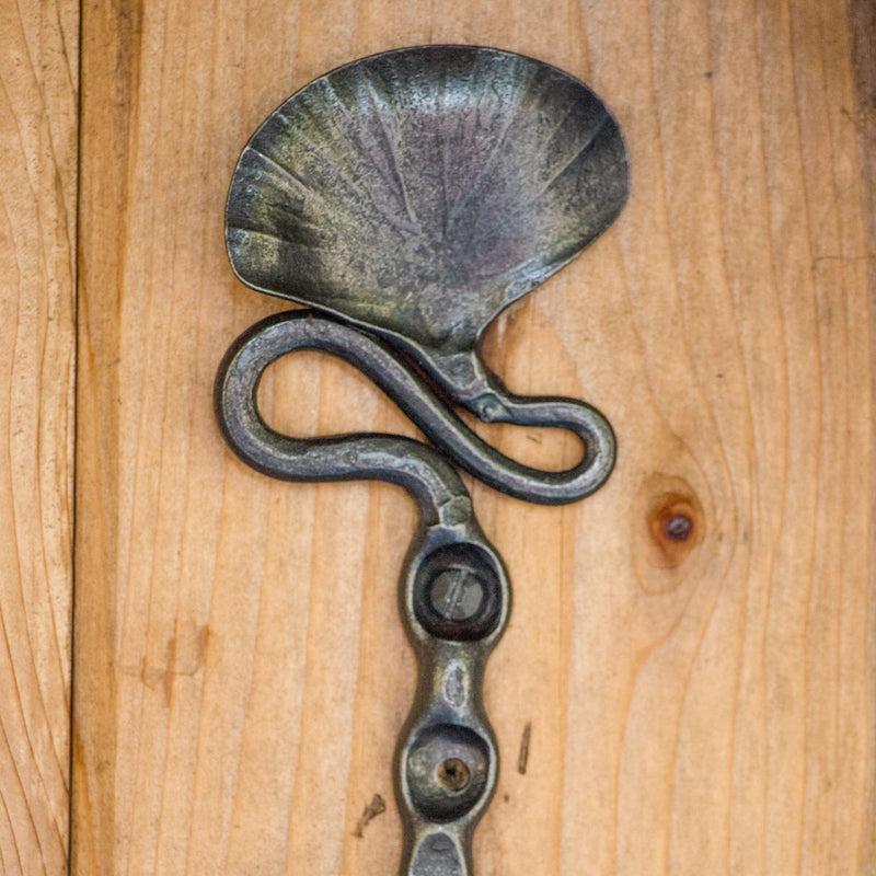 newquistforge Hooks and Hardware Hand Forged Wall Hook with Gingko Leaf Design