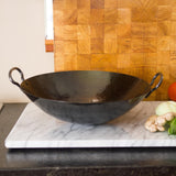 Newquist Forge Woks and Pans Hand Hammered Wok • Two ear handles