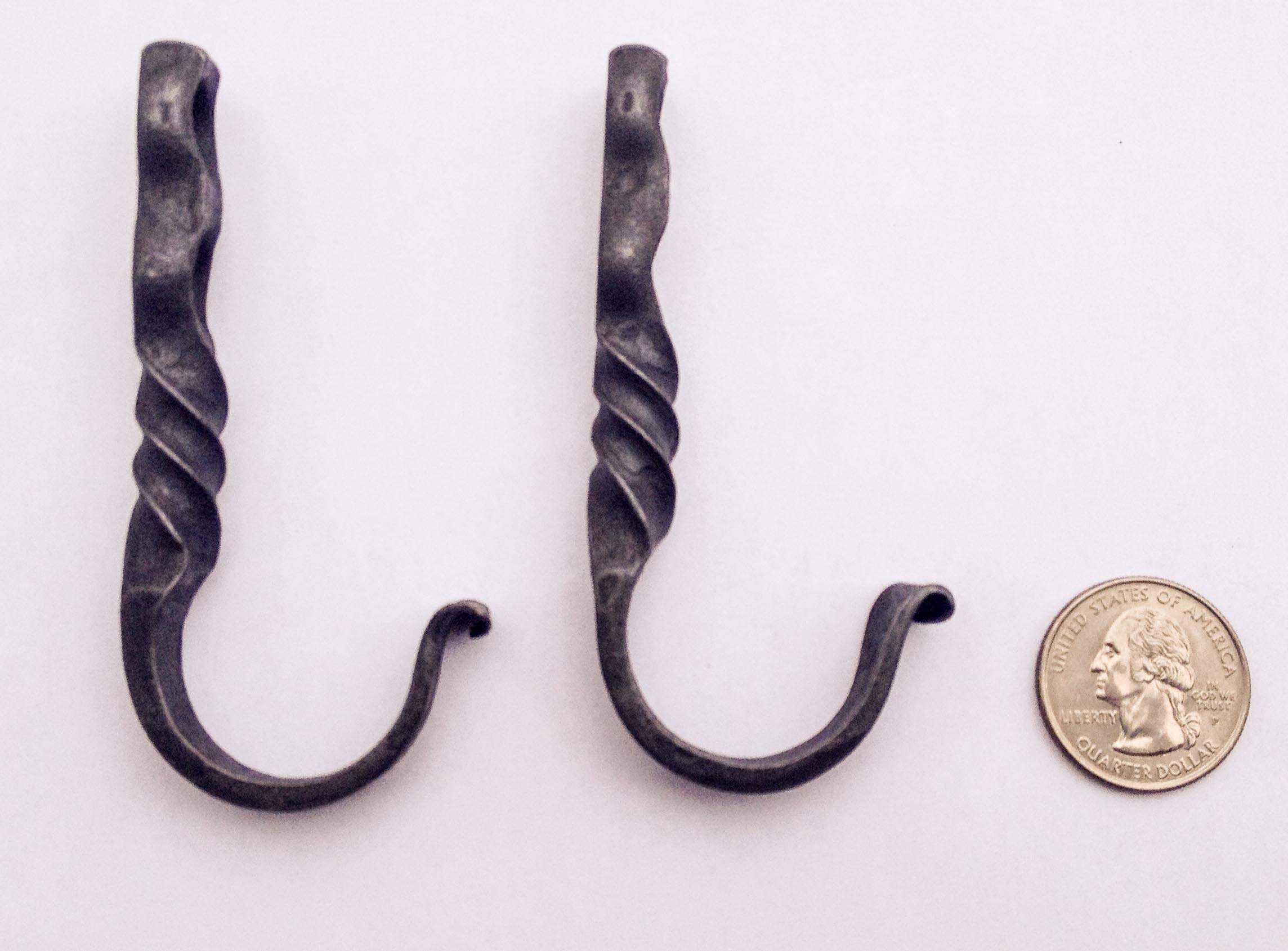 newquistforge Hooks and Hardware Small Wrought Iron Hooks • Set of 2