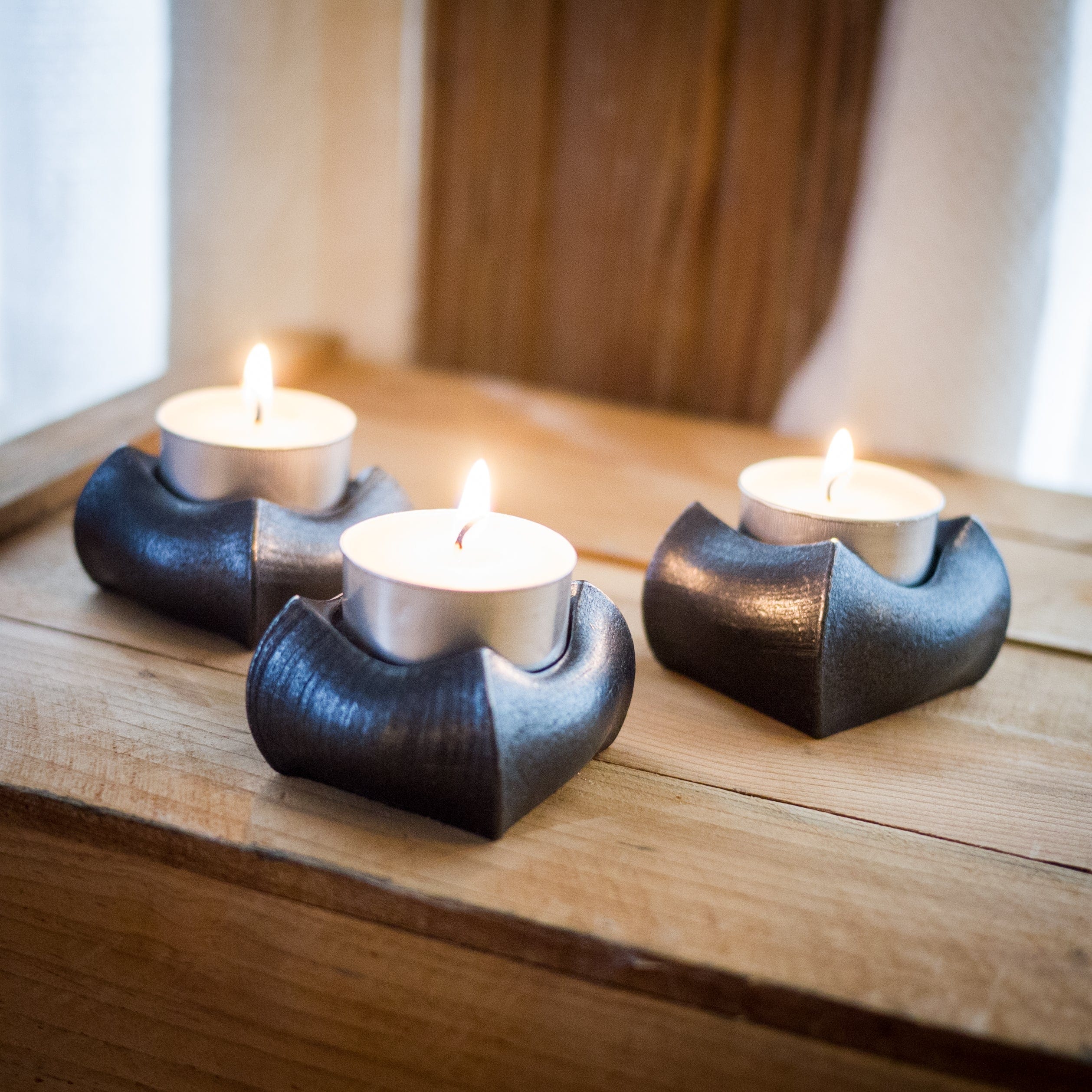 Tea Lite Candle Holder in Gray — FORGE