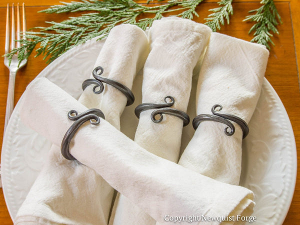 newquistforge Kitchen Accessory Thanksgiving Napkin Rings • Set of 4