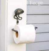 newquistforge Bathroom Accessory Toilet Paper Holder • Hand Forged Bathroom Decor • Botanical Gingko Leaf • Solid Steel
