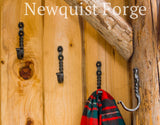 newquistforge Hooks and Hardware Wrought Iron Wall Hooks • Set of Four
